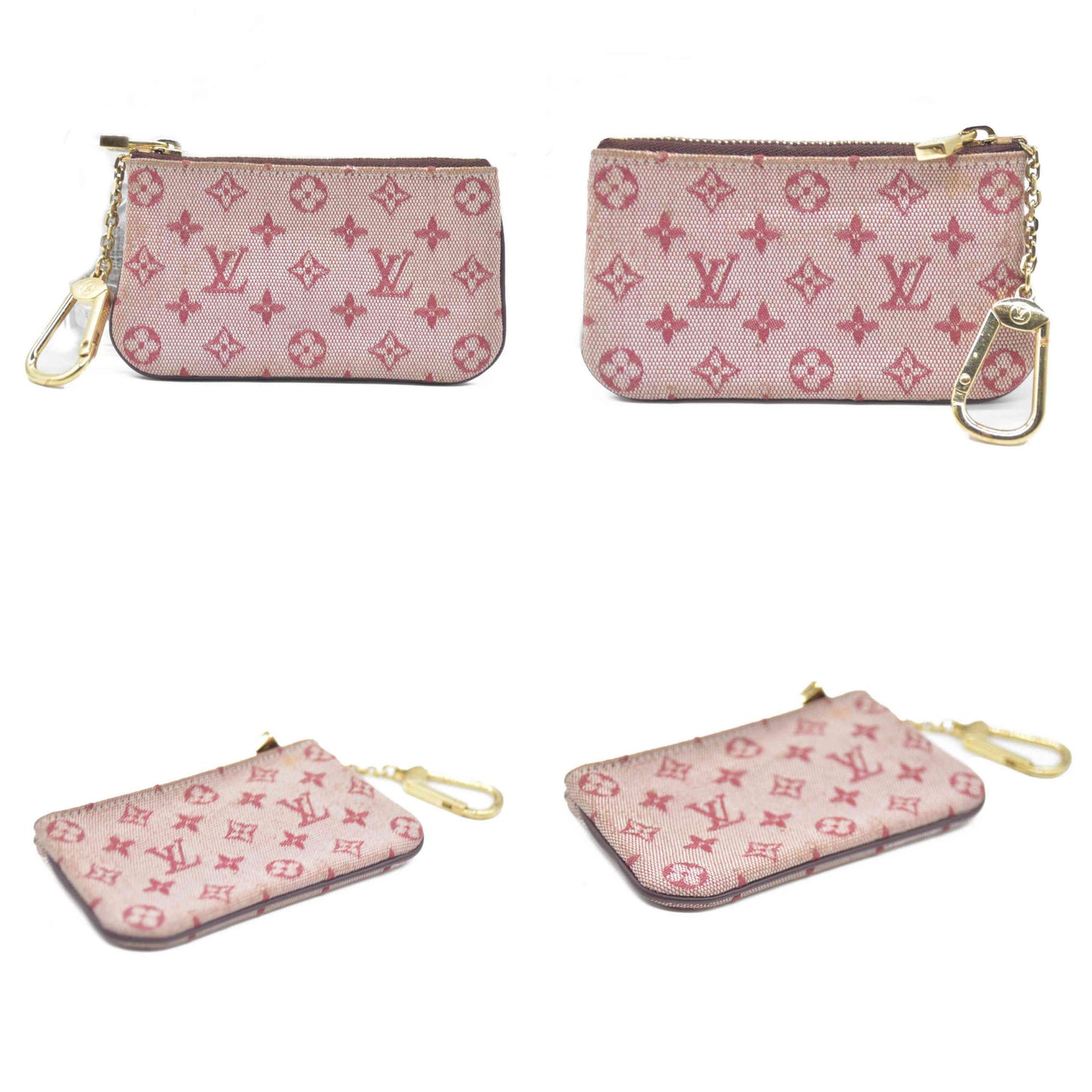 Louis Vuitton Monogram Mini Pochette Cles Wallet Coin Purse Pink