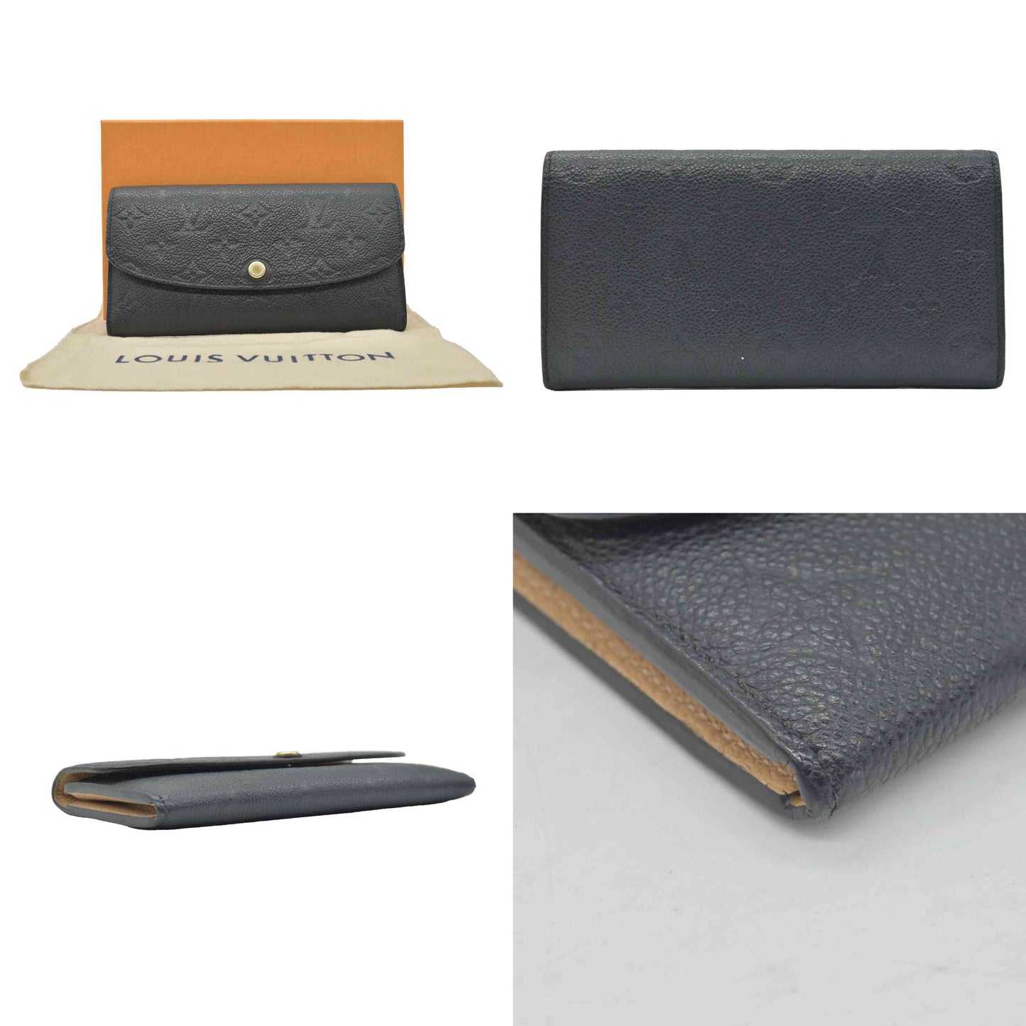 $800 2017 Louis Vuitton Empreinte Emilie Wallet Black Dune CA1127