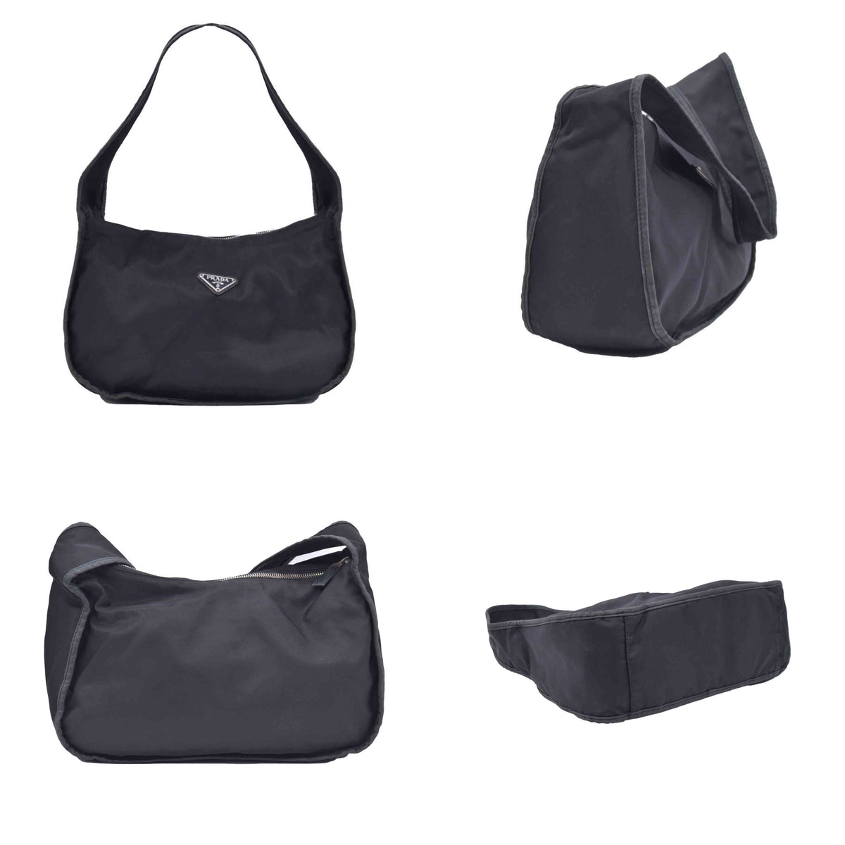 $1390 Vintage Prada Black Nylon Shoulder Bag CONSIGNMENT