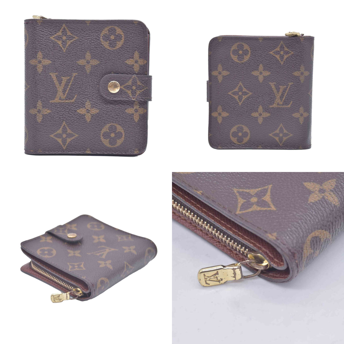 $520 2003 Louis Vuitton Monogram Compact Zip Wallet CA0033 CONSIGNMENT