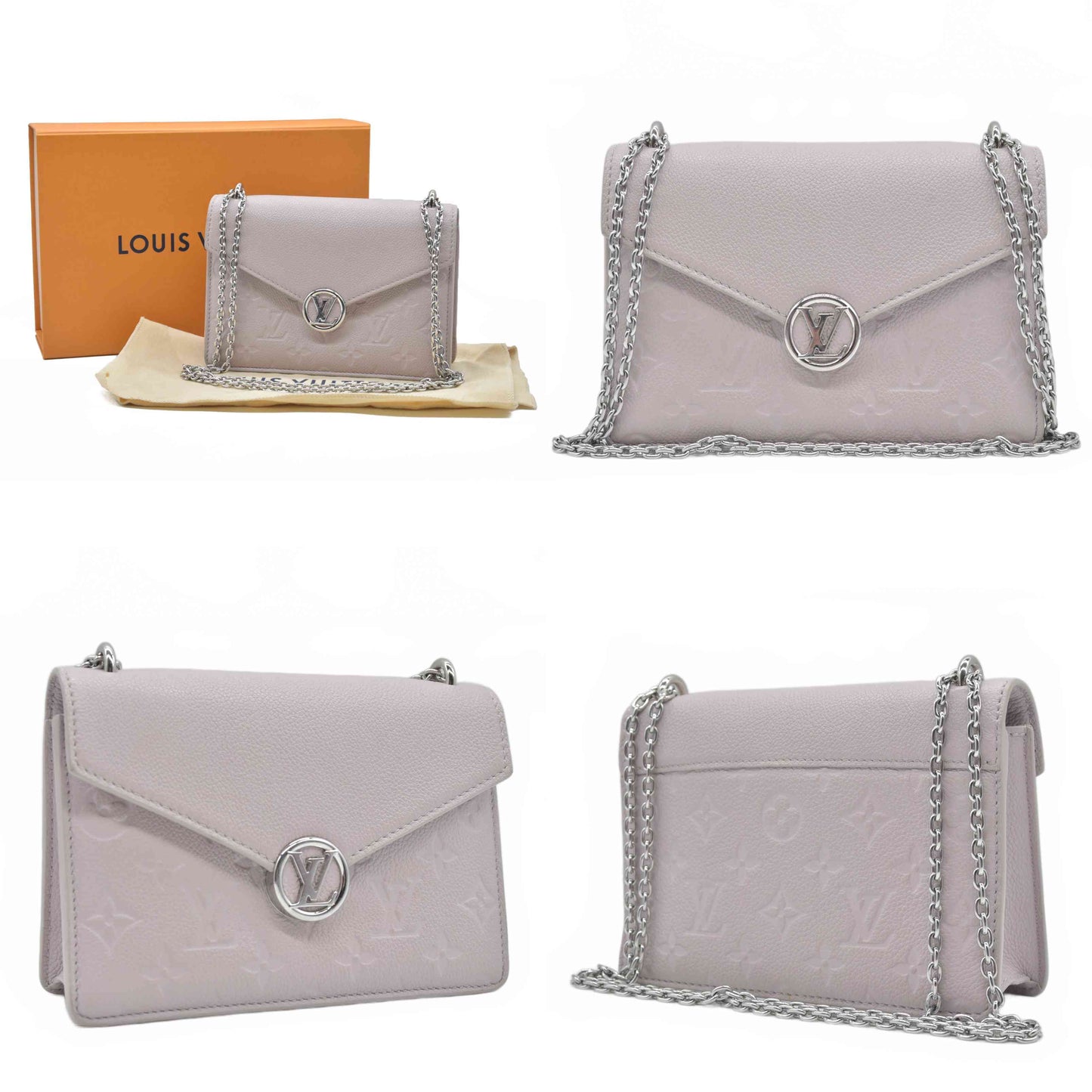 $2100 Louis Vuitton  LV Monogram Rosy Wallet on Chain in Brume