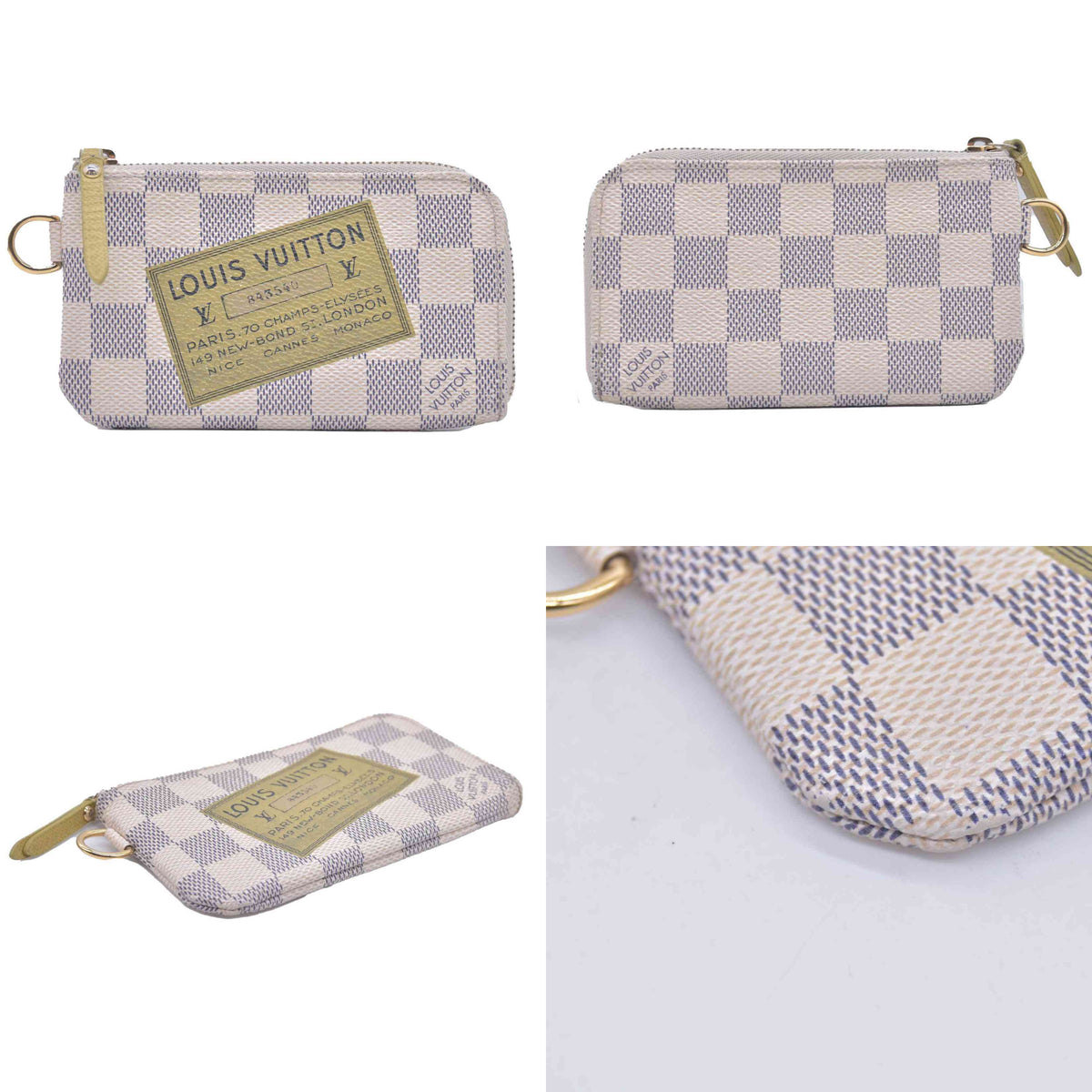 $440 Louis Vuitton Damier Azur Articles de Voyage Key Pouch Cles CONSIGNMENT