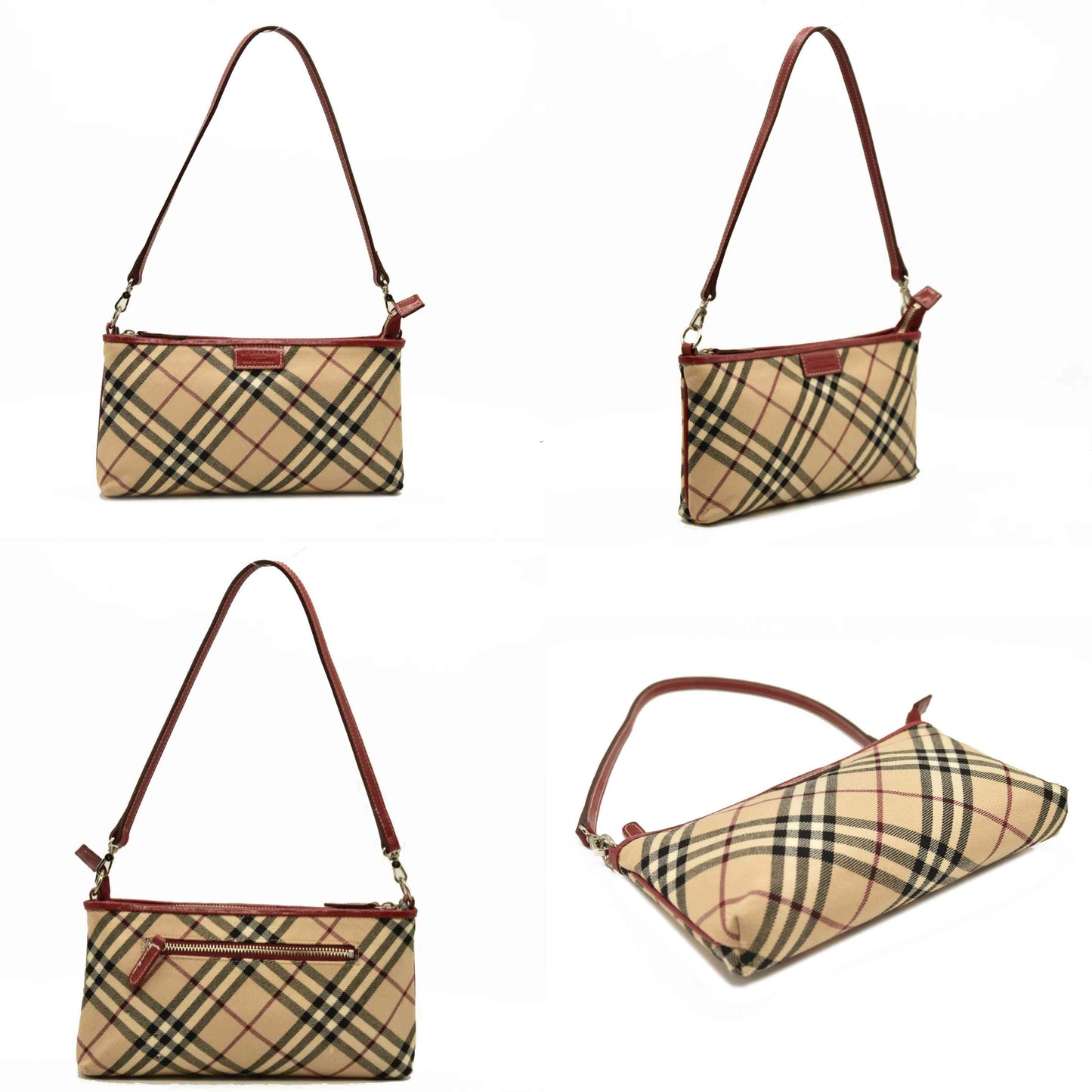 Burberry Haymarket Check Pochette Military Red