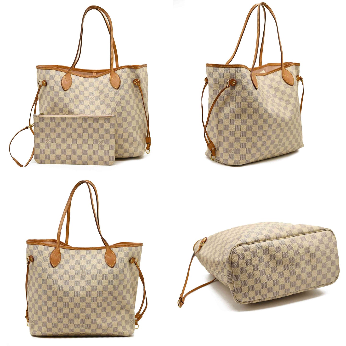 LOUIS VUITTON Damier Azur Neo Neverfull MM Rose Ballerine FL0129