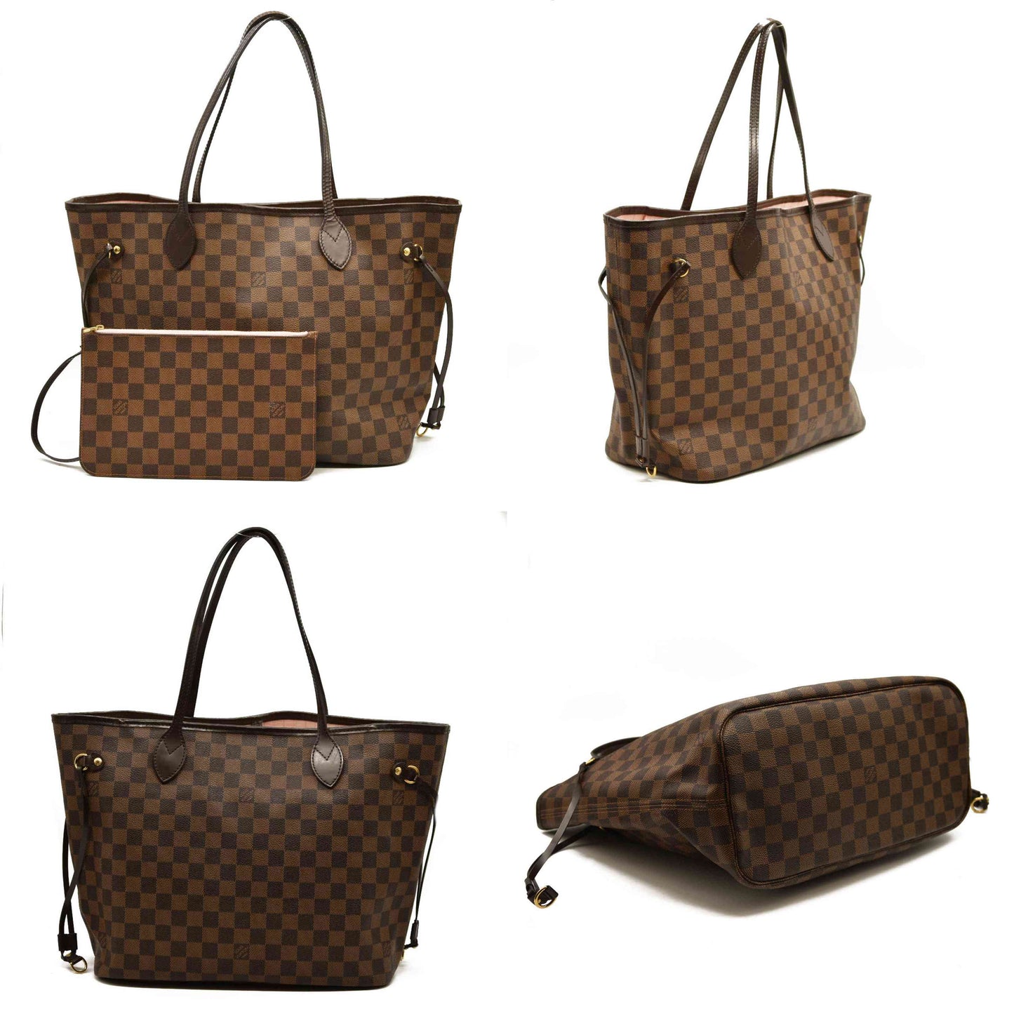 Louis Vuitton  Damier Ebene Neo Neverfull MM Rose Ballerine AR2108