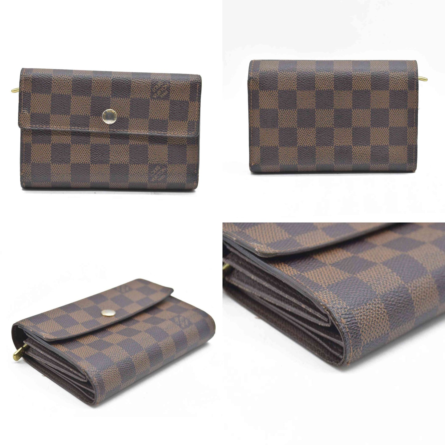 AUCTION $610 Louis Vuitton  Damier Ebene Porte Tresor Etui Papiers Wallet CA3079