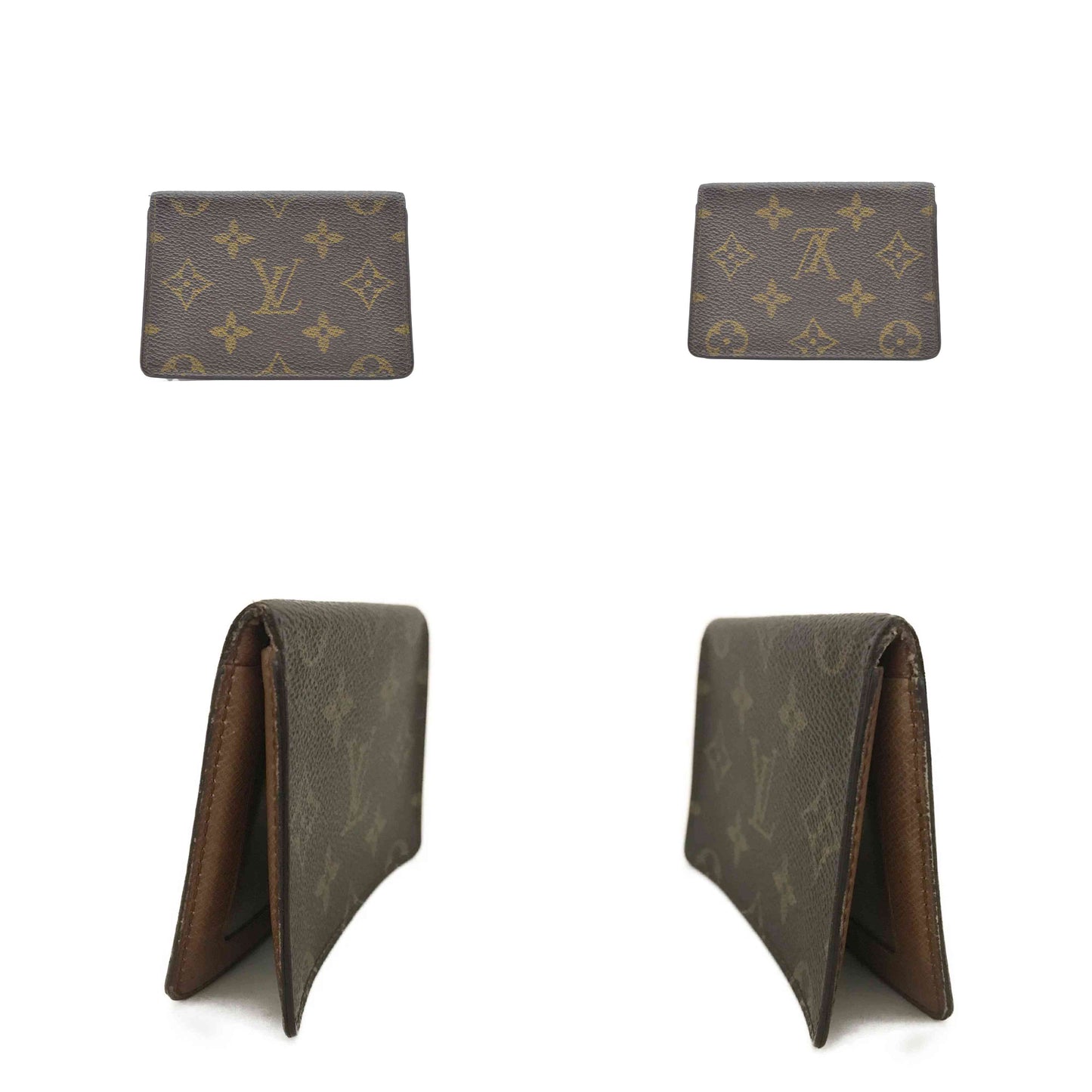 $535 1987 Louis Vuitton Monogram Porte 2 Cartes Vertical Pass Card Case 872AN