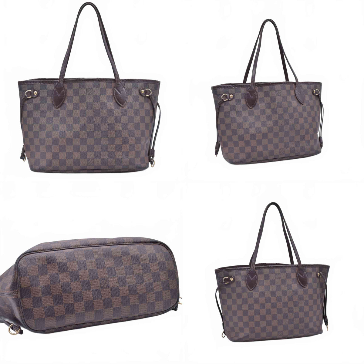 $2160 2008 Louis Vuitton Damier Ebene Neverfull PM  Tote Bag Handbag MB1048