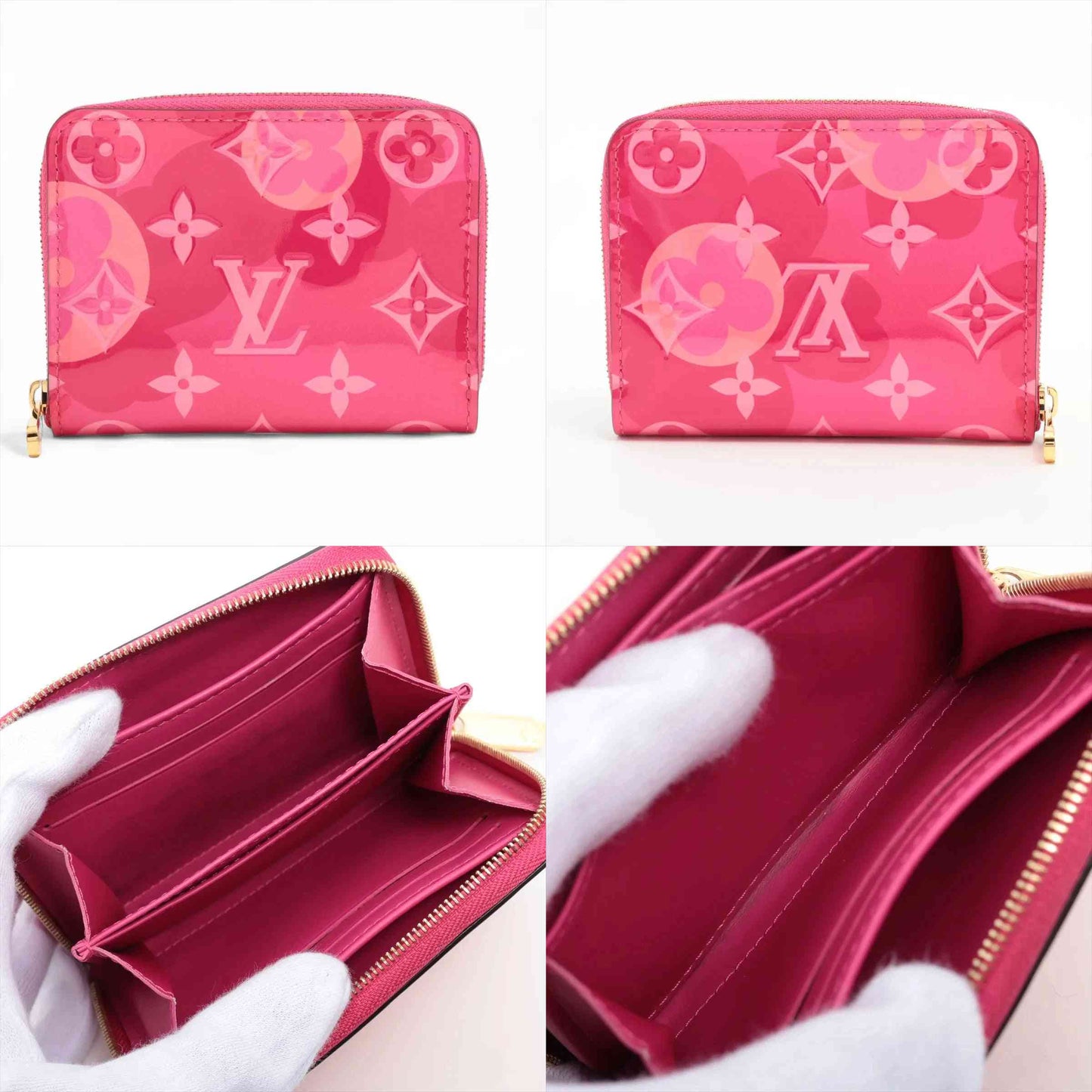 Louis Vuitton Vernis Zippy Coin Purse M90589 Pink Coin Purse RFID