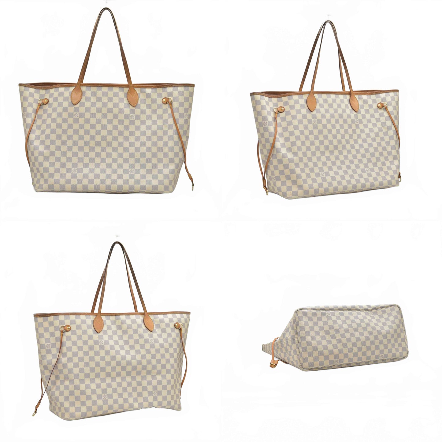 $2240 Louis Vuitton FL2156 2016 Damier Azur Rose Ballerine Neverfull GM