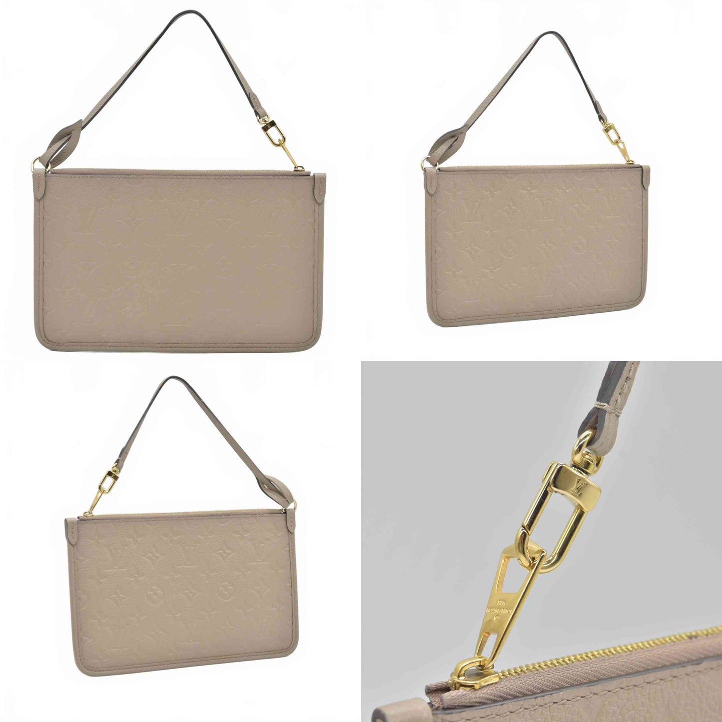 Louis Vuitton Empreinte Wristlet Pouchette Beige