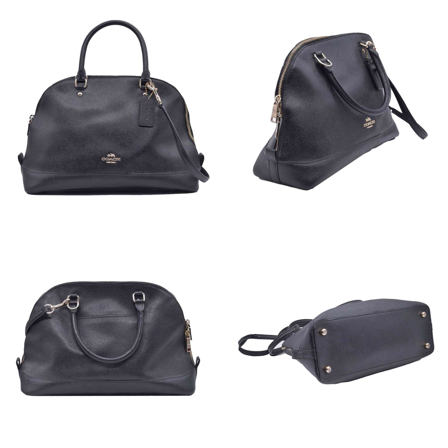 $450 Coach  Leather Top Handle Bag Black CONSIGNMENT