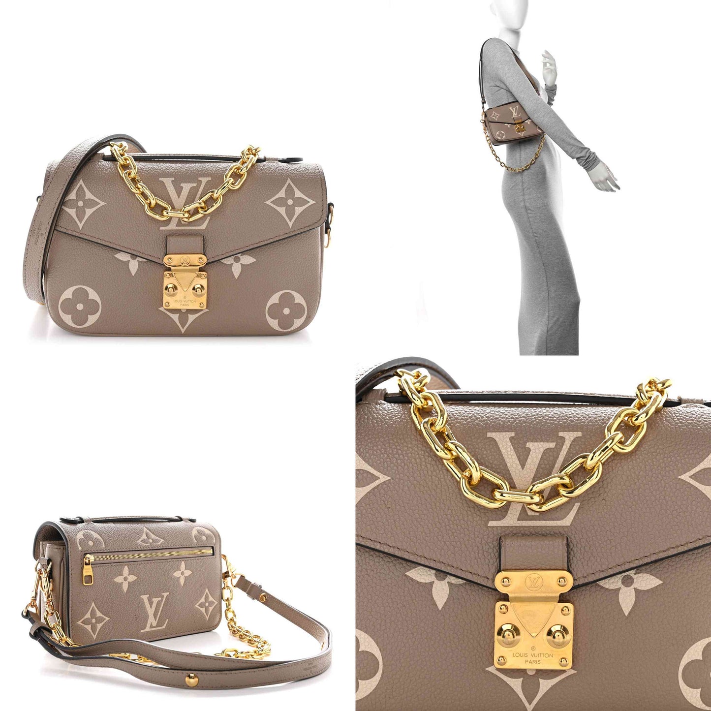 Louis Vuitton Empreinte Pochette Metis East West Bicolor Tortourelle