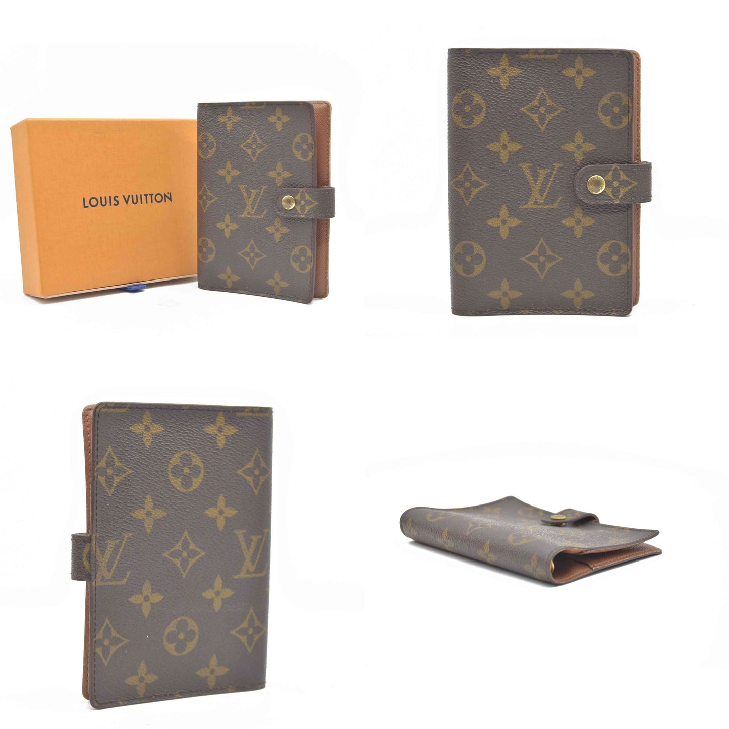 $505  Louis Vuitton Monogram Agenda PM Notebook Cover Brown CA0968 1998