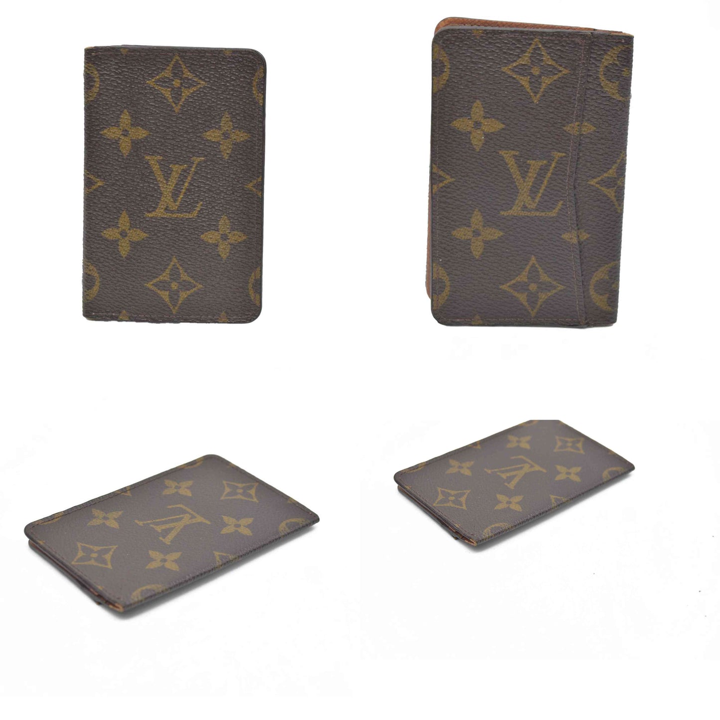 $320  Louis Vuitton Monogram Enveloppe Cartes De Visite Card Case Brown RA0040