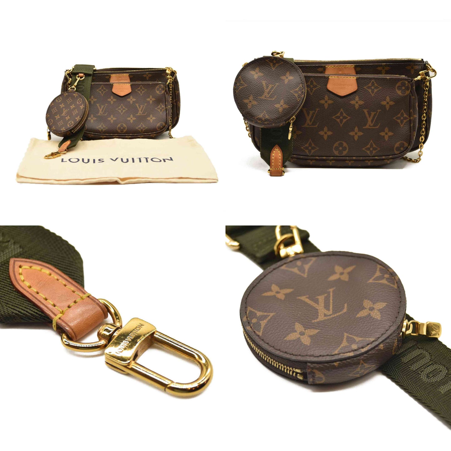 LOUIS VUITTON  Monogram Multi Pochette Accessories Kaki RFID