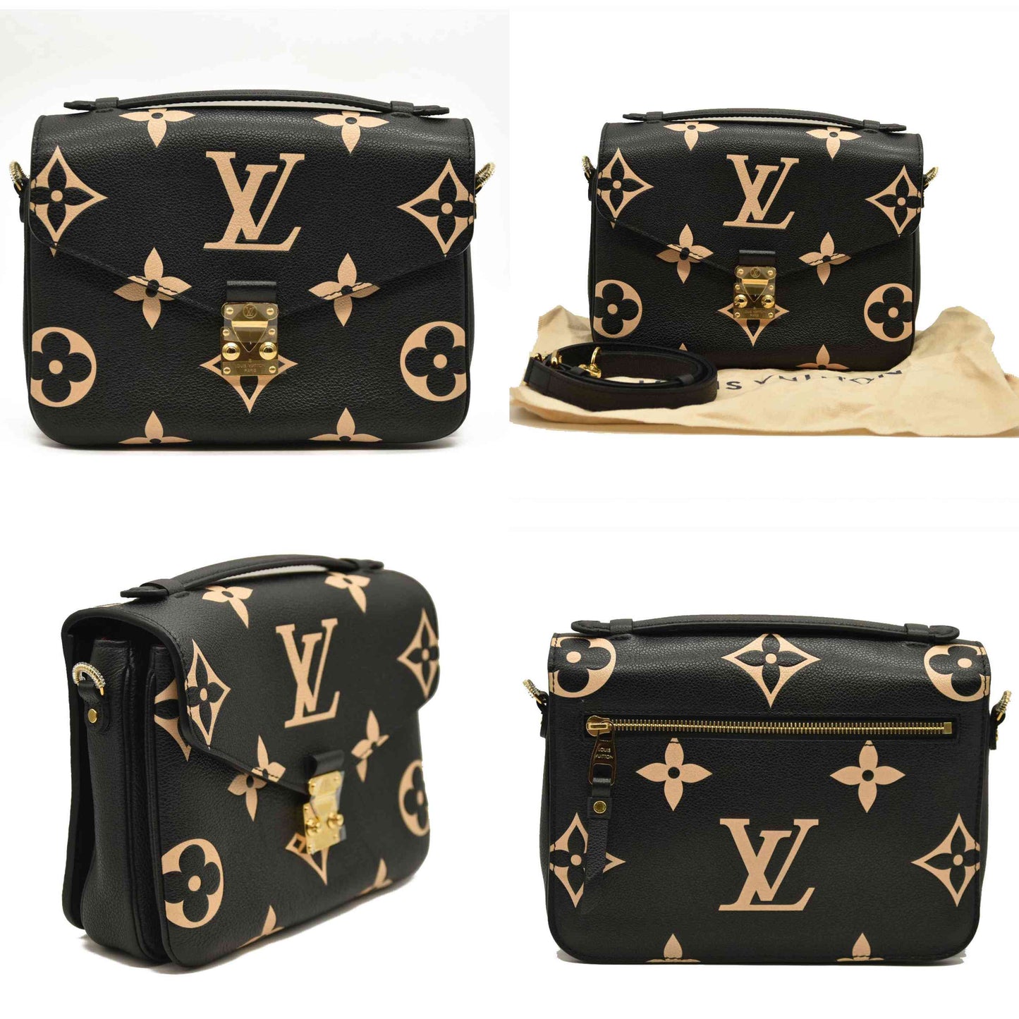 LOUIS VUITTON  Empreinte Monogram Giant Pochette Metis Black Beige