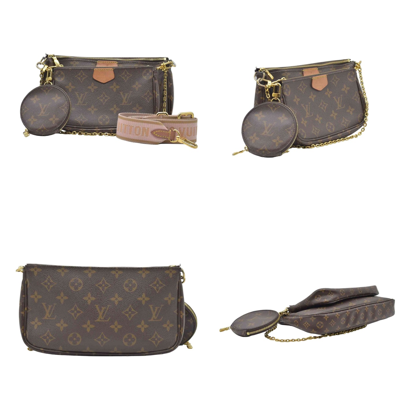 $2840 2020 Louis Vuitton LV Monogram Multi-Pochette Accessories Rose Clair Pink SD2270