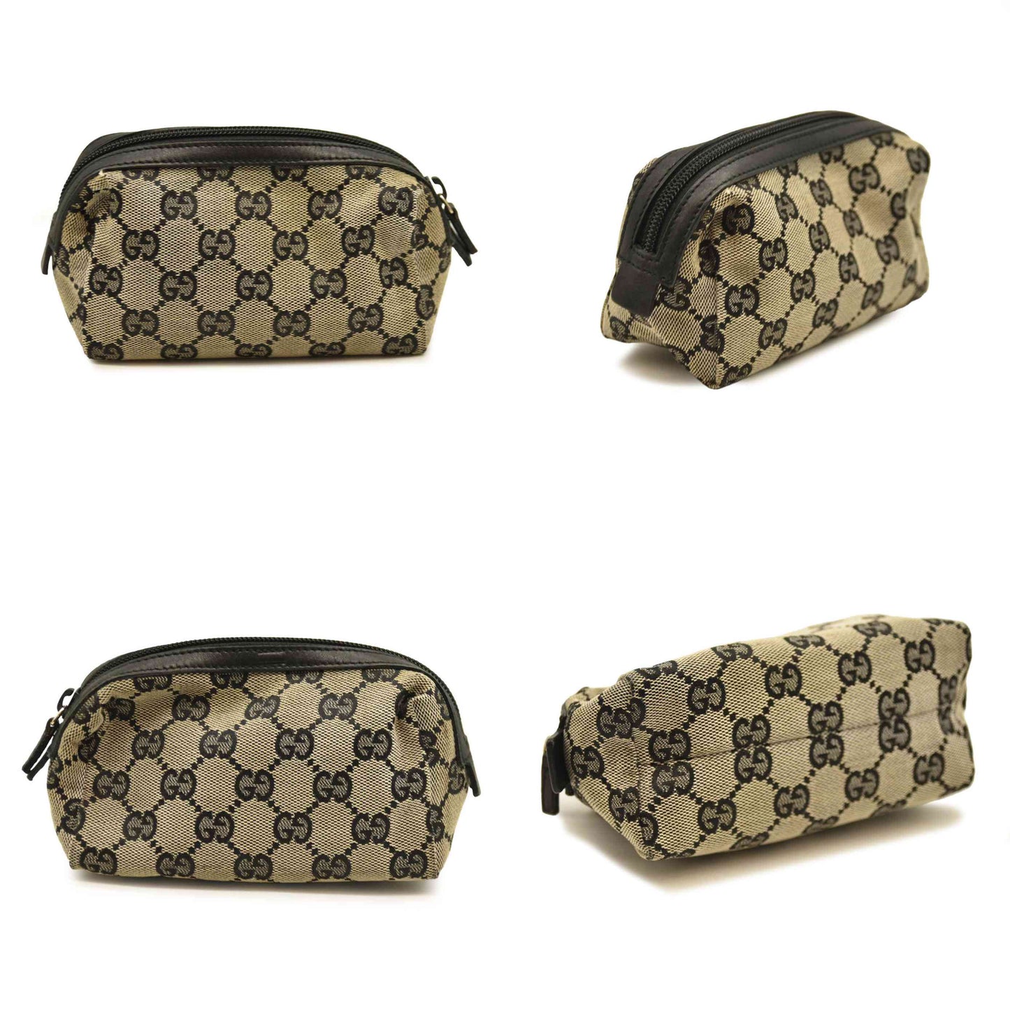 GUCCI GG Cosmetic Pouch Dark Brown