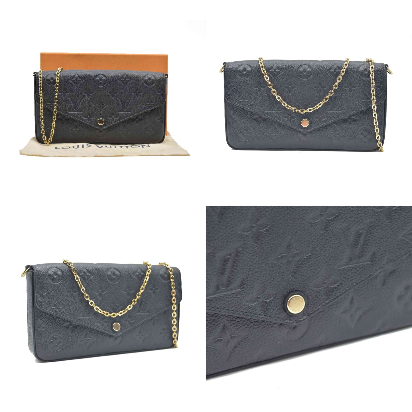 $1720 Louis Vuitton LV Monogram Pochette Félicie Black RFID