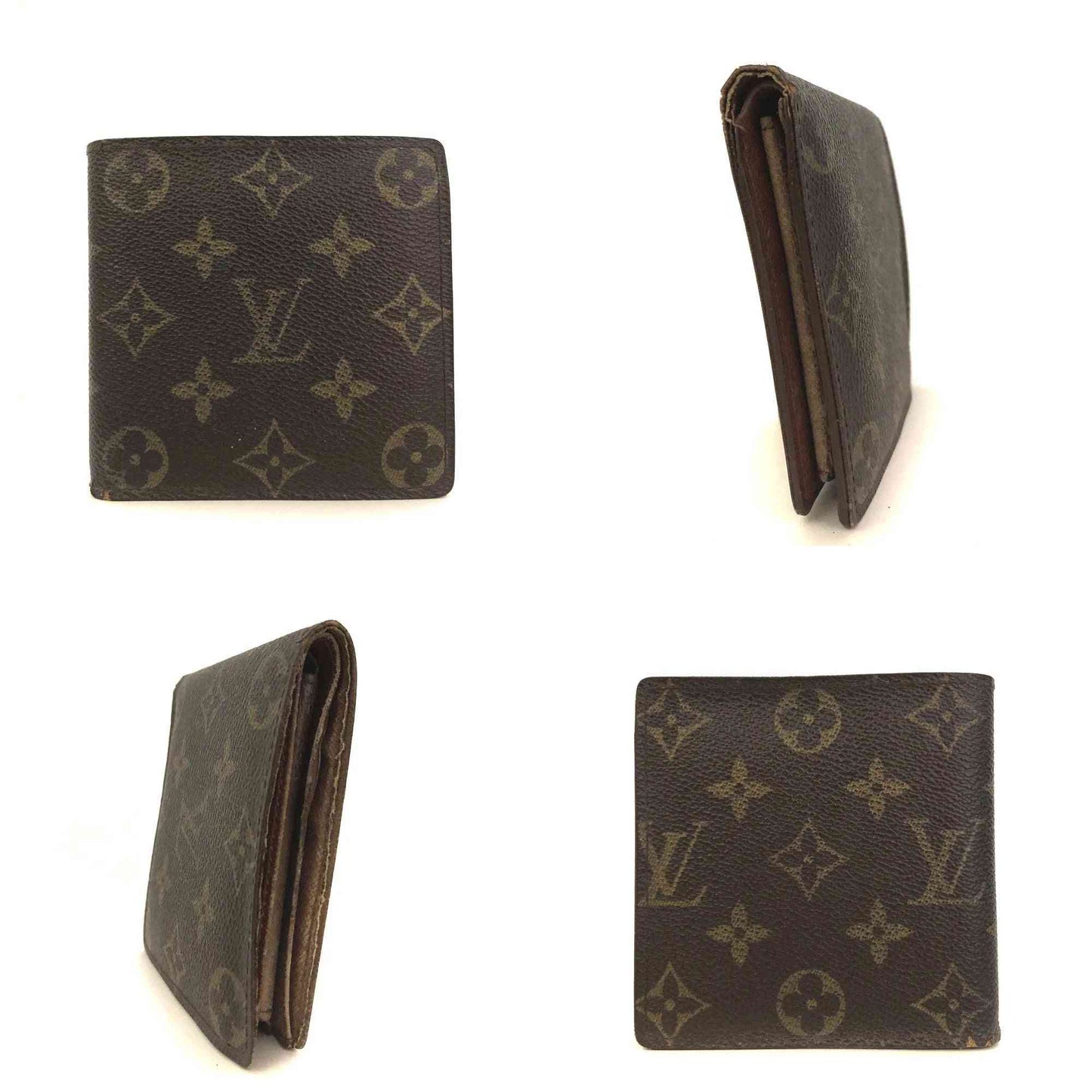 $545 Louis Vuitton Monogram Portefeiulle Marco Bifold Wallet Brown CA0935
