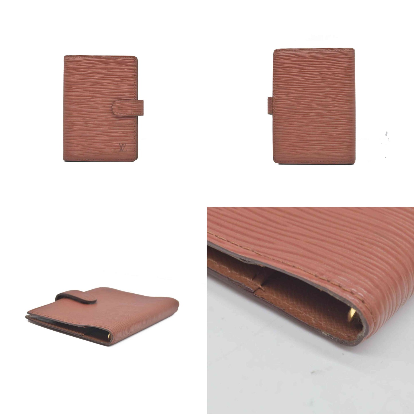 $505 1997 Louis Vuitton Epi Small Ring Agenda Cover Brown CONSIGNMENT CA0957