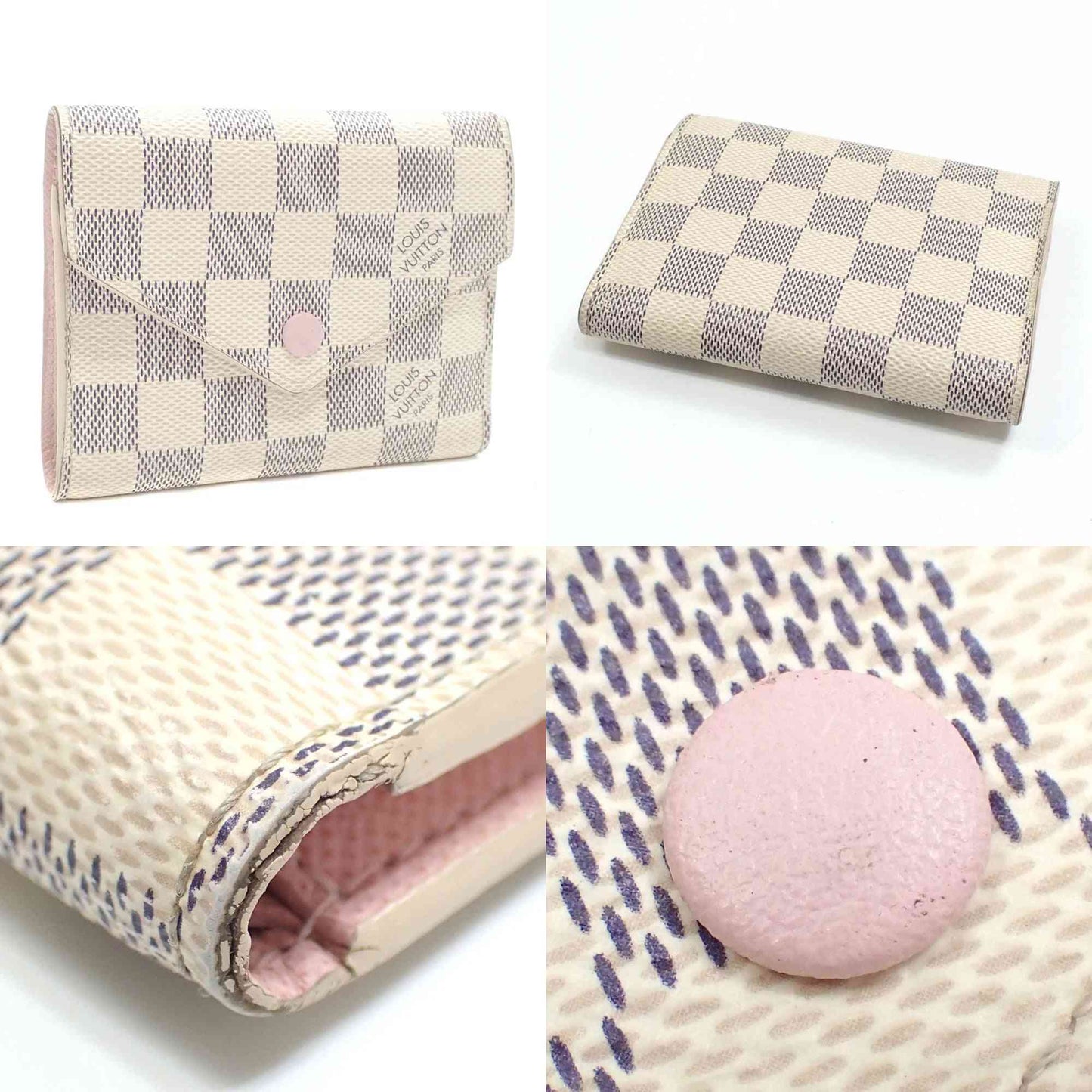 Louis Vuitton Tri-fold Wallet Damier Azur Portefeuille Victorine