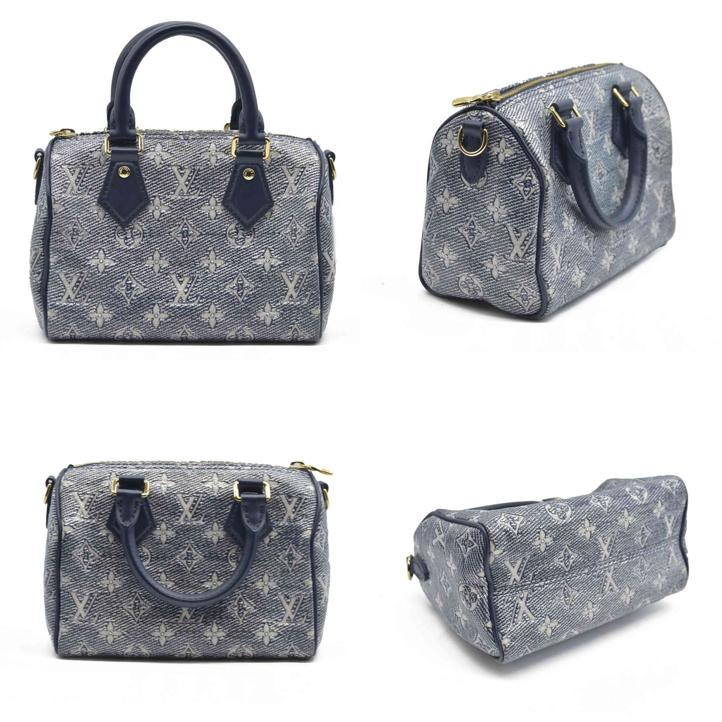 $2710 Louis Vuitton  Monoglam Speedy Bandouliere 20 Blue no strap