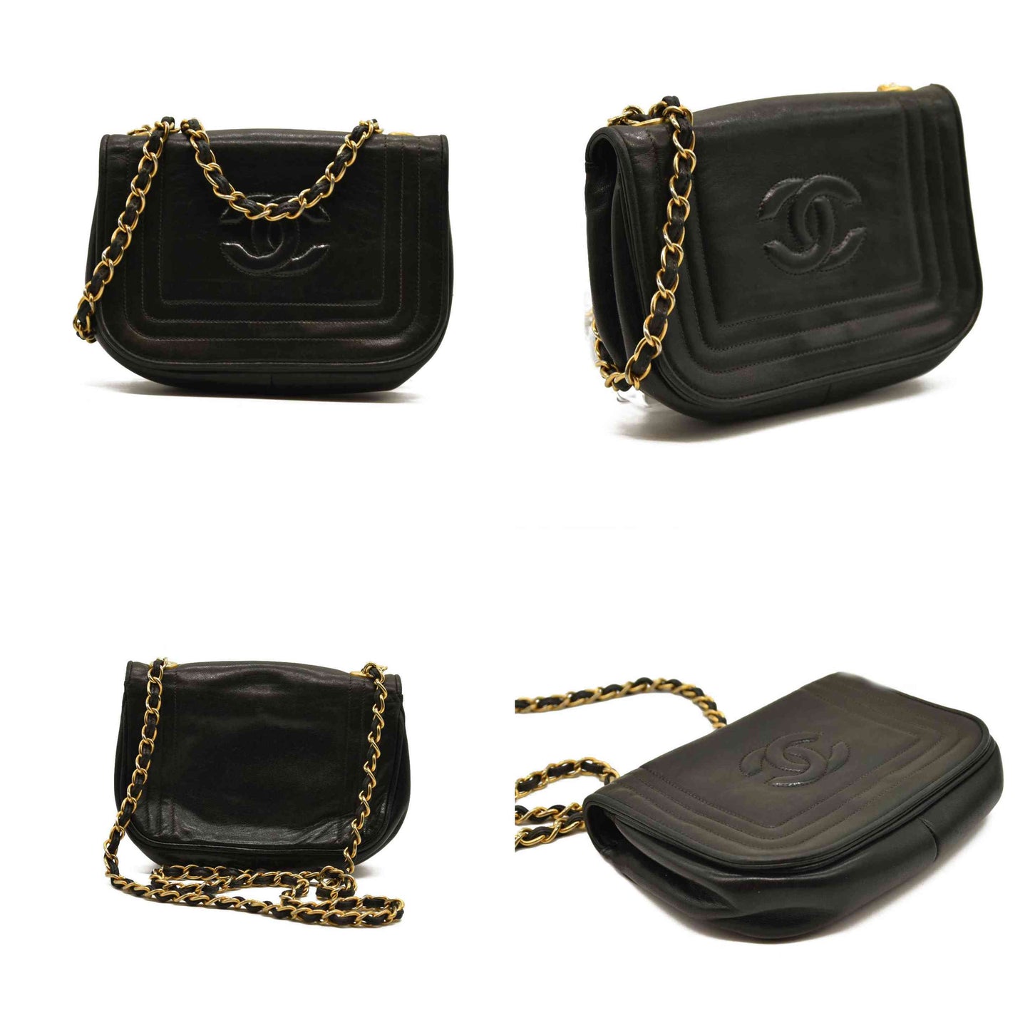 CHANEL Vintage CC Stitch Flap Bag Mini