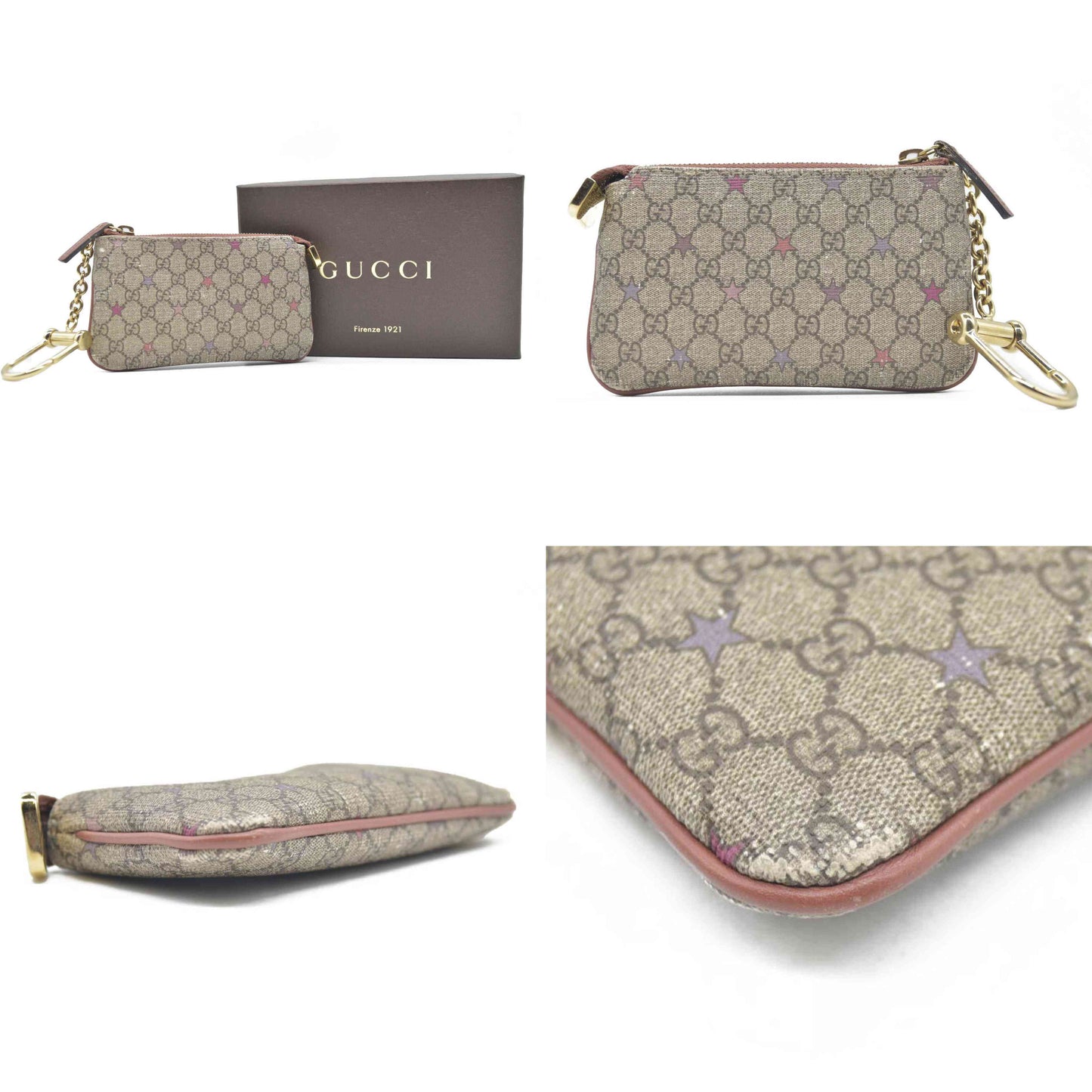 $380 GUCCI GG Spreme Star Coin Case