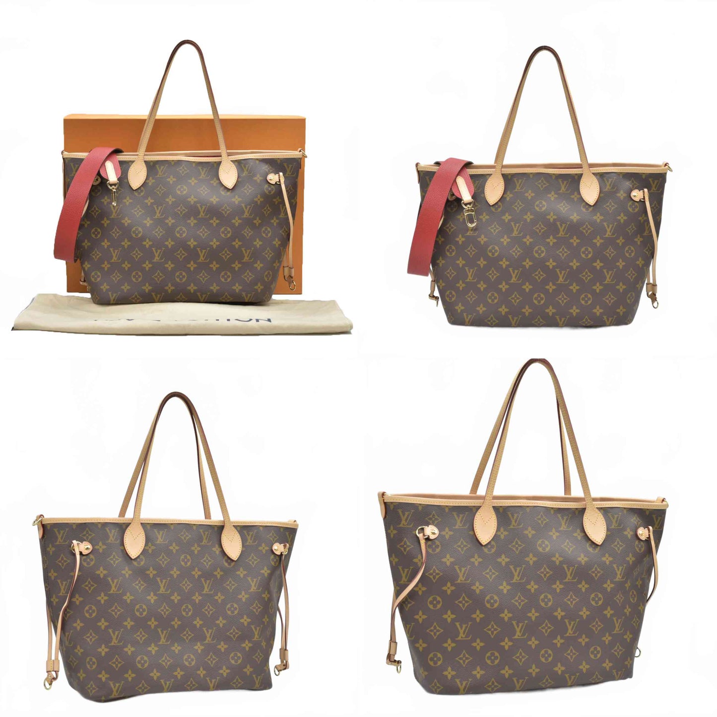 LV Monogram Neverfull Bandouliere Inside Out MM