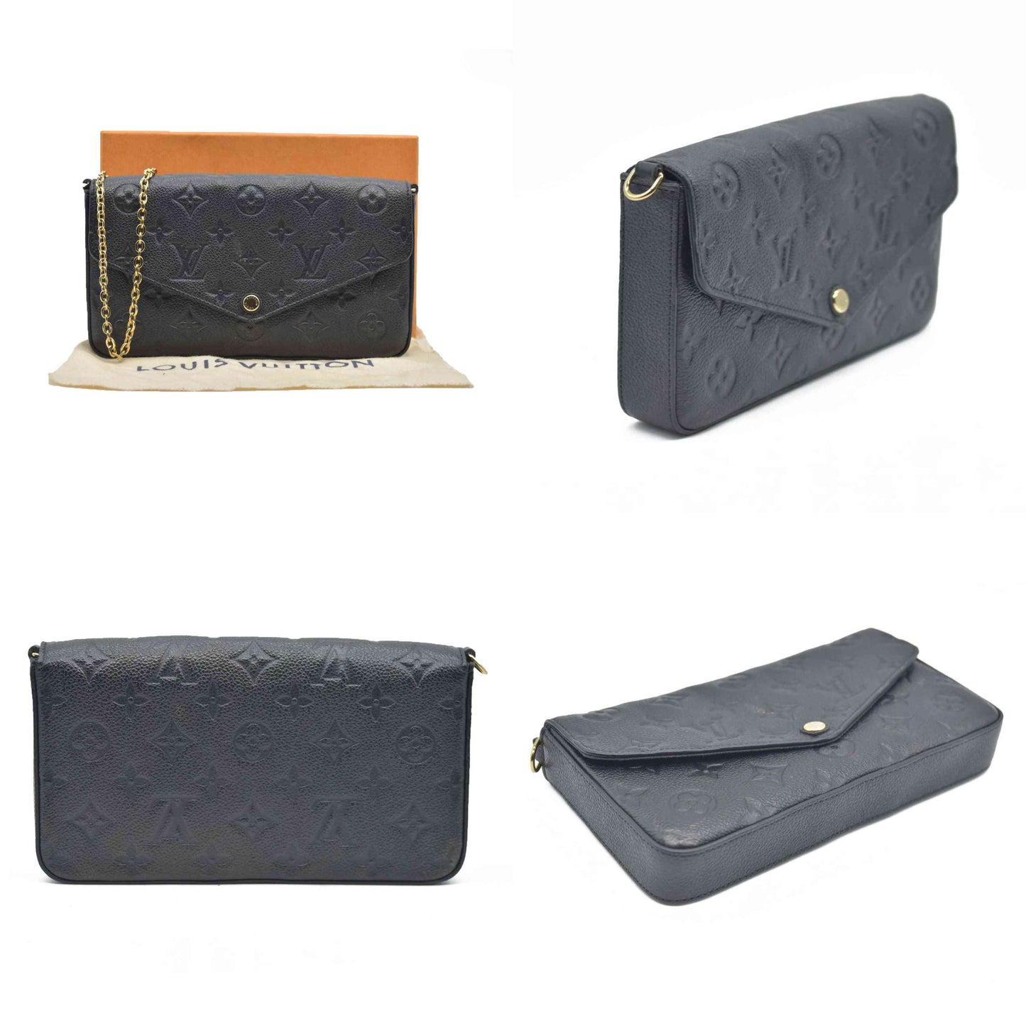 $1720 Louis Vuitton LV Monogram Pochette Félicie Black