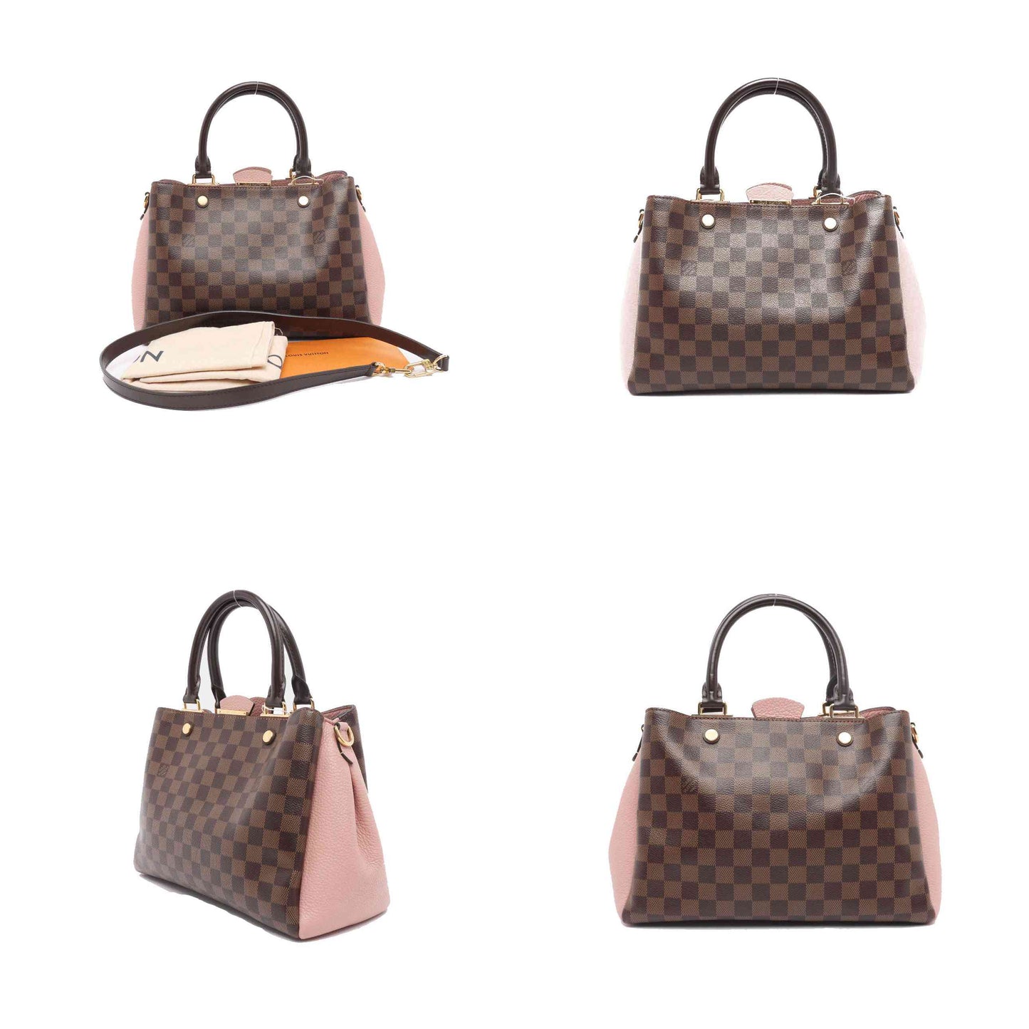 LOUIS VUITTON  Damier Ebene Cuir Taurillon Brittany Magnolia