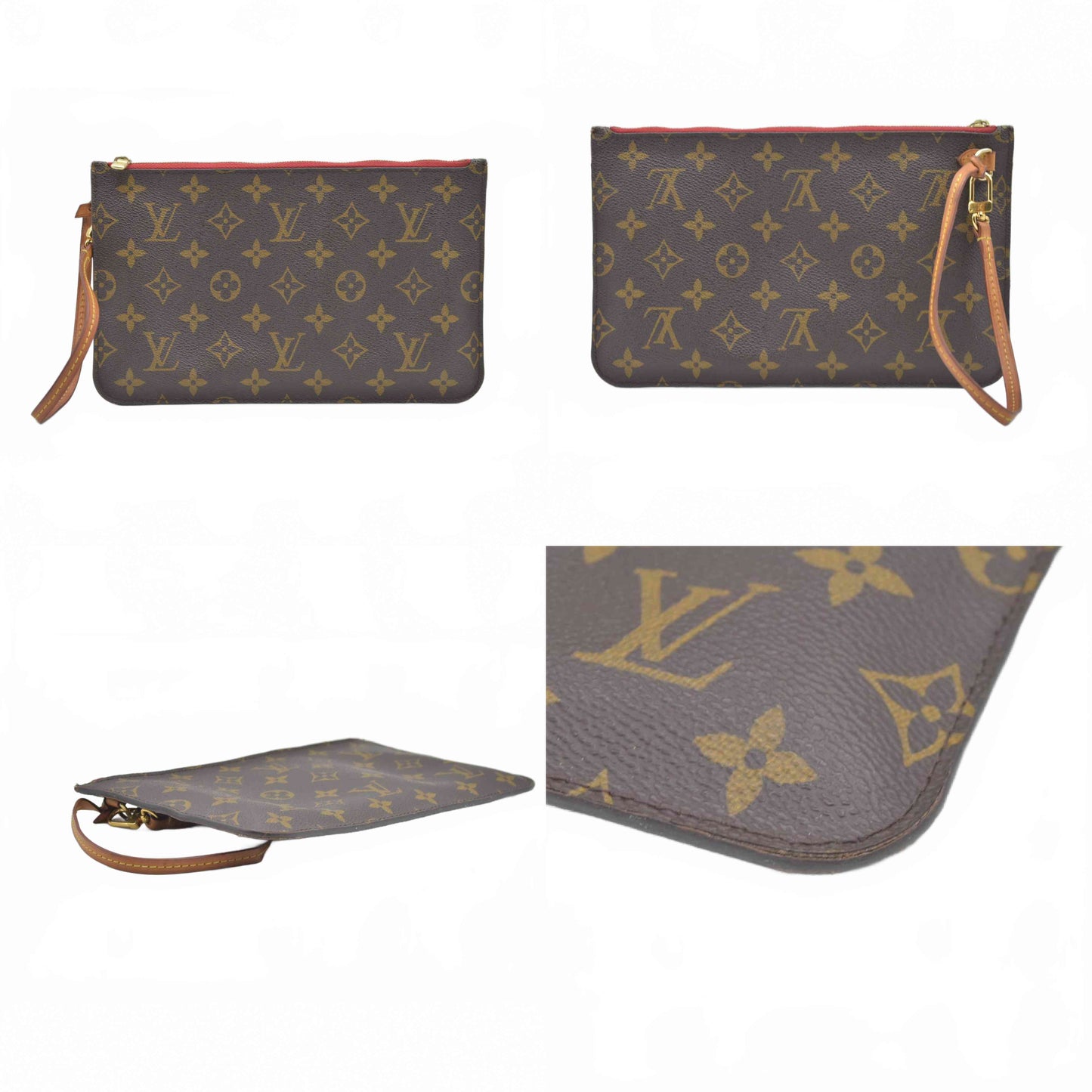 $600 2012 Louis Vuitton Monogram Neverfull MM Cherry Pochette AR1122