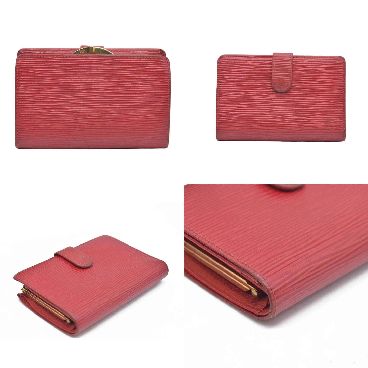 AUCTION $775 Louis Vuitton  Epi French Purse Wallet Red  MI0074