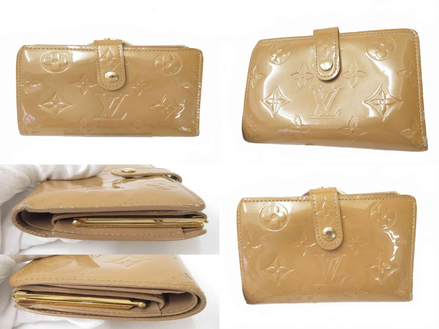 $650 2005 LOUIS VUITTON Monogram Vernis  Porte Monnaie Billets Viennois Wallet MI0025