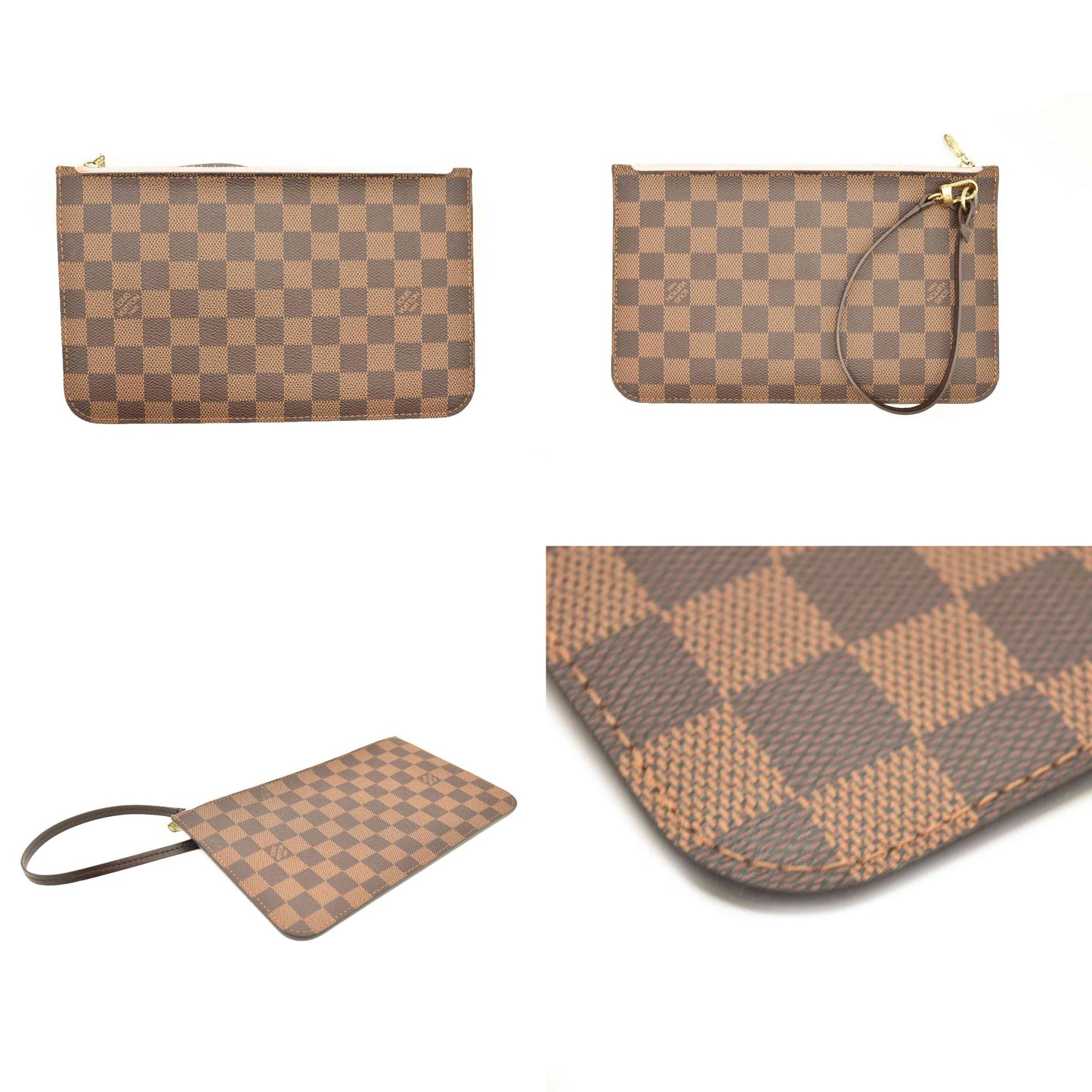 2018 LOUIS VUITTON  Damier Ebene Neverfull MM GM Pochette Rose Ballerine  SD2198