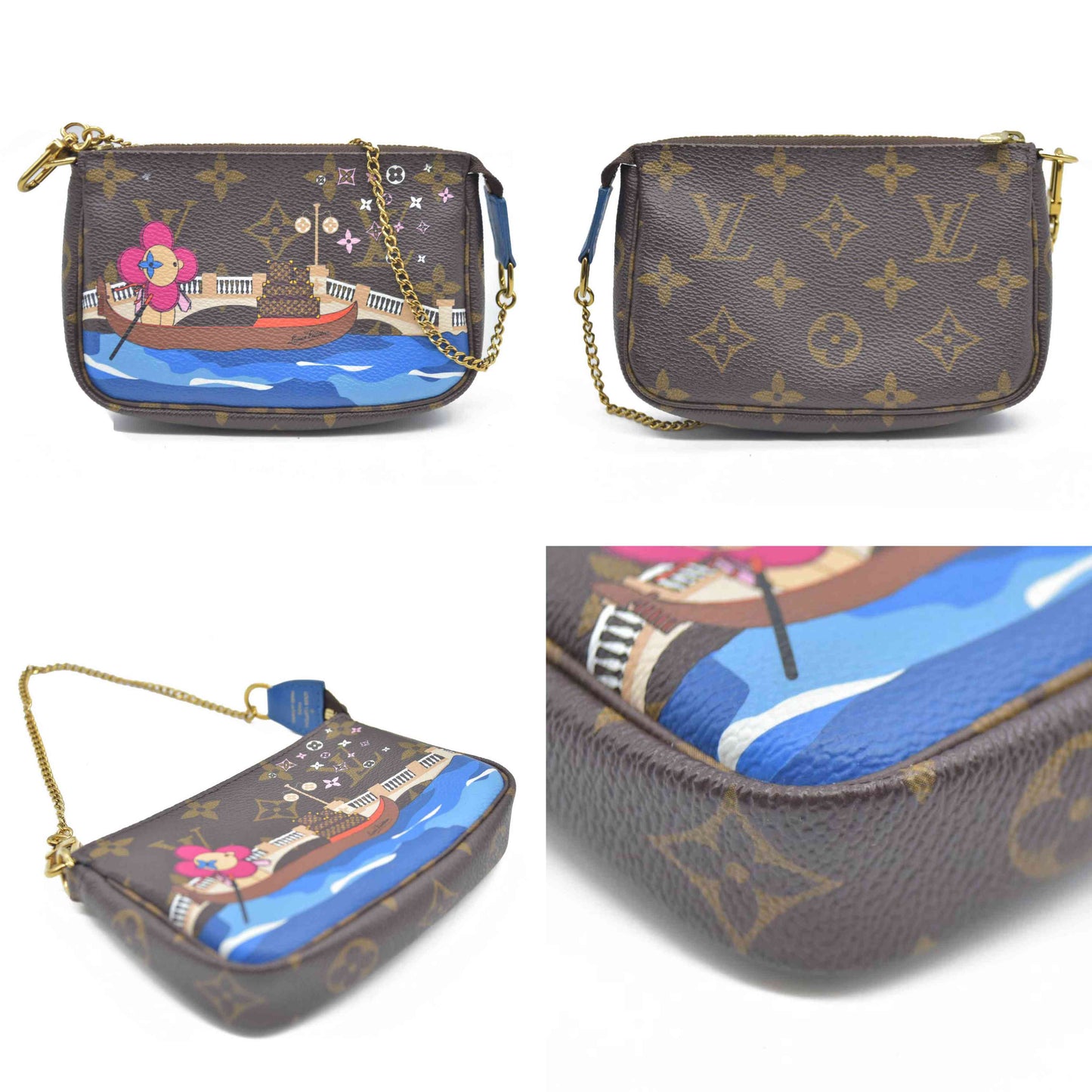Louis Vuitton  Monogram 2019 Christmas Animation Mini Venice Pochette Accessories Blue