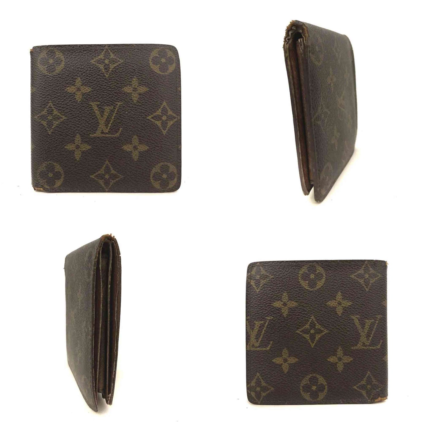 $545 1994 Louis Vuitton Monogram Portefeiulle Marco Bifold Wallet Brown CA0934