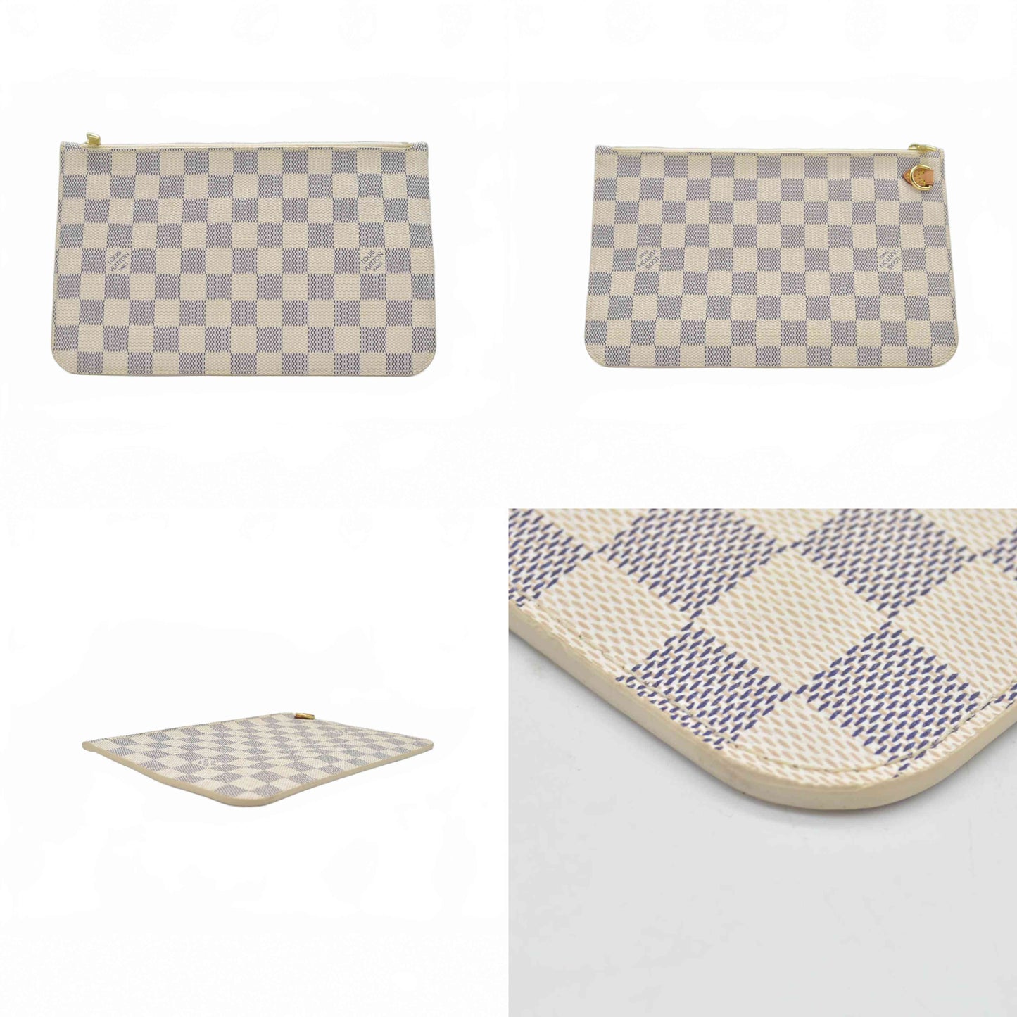 $600 Louis Vuitton Damier Azur Neverfull GM MM Tote Pochette FL2114