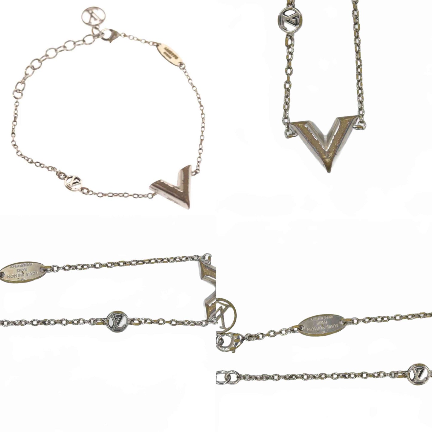 $425 LOUIS VUITTON Essential V Bracelet metal Silver