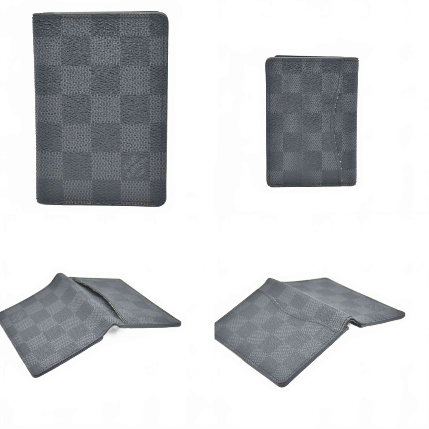 $455 2012 Louis Vuitton Damier Graphite Pocket Organizer NM MI1152 CONSIGNMENT