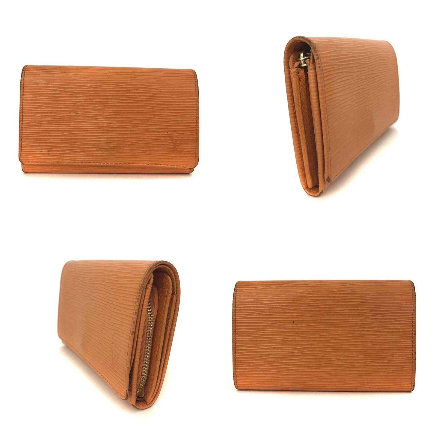 $725 2004 Louis Vuitton Epi Porte Monnaie Billets Tresor Leather Bifold Wallet SR0034