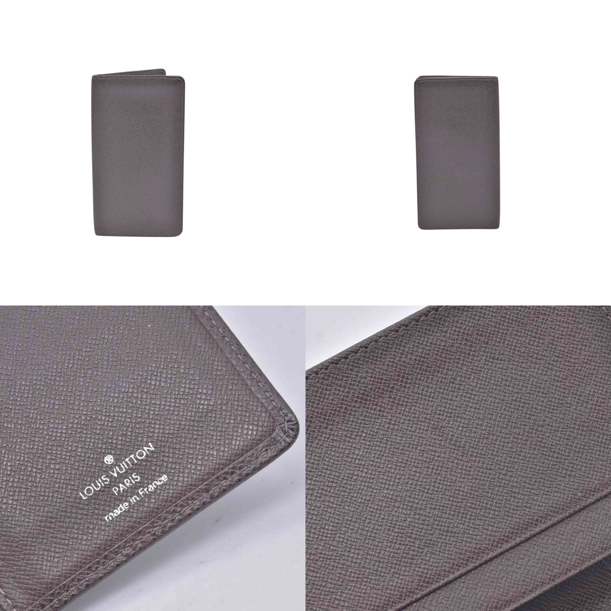 $520 2007 LOUIS VUITTON Taiga Leather Long Checkbook Wallet Ardoise Charcoal CT0077 CONSIGNMENT 10021207