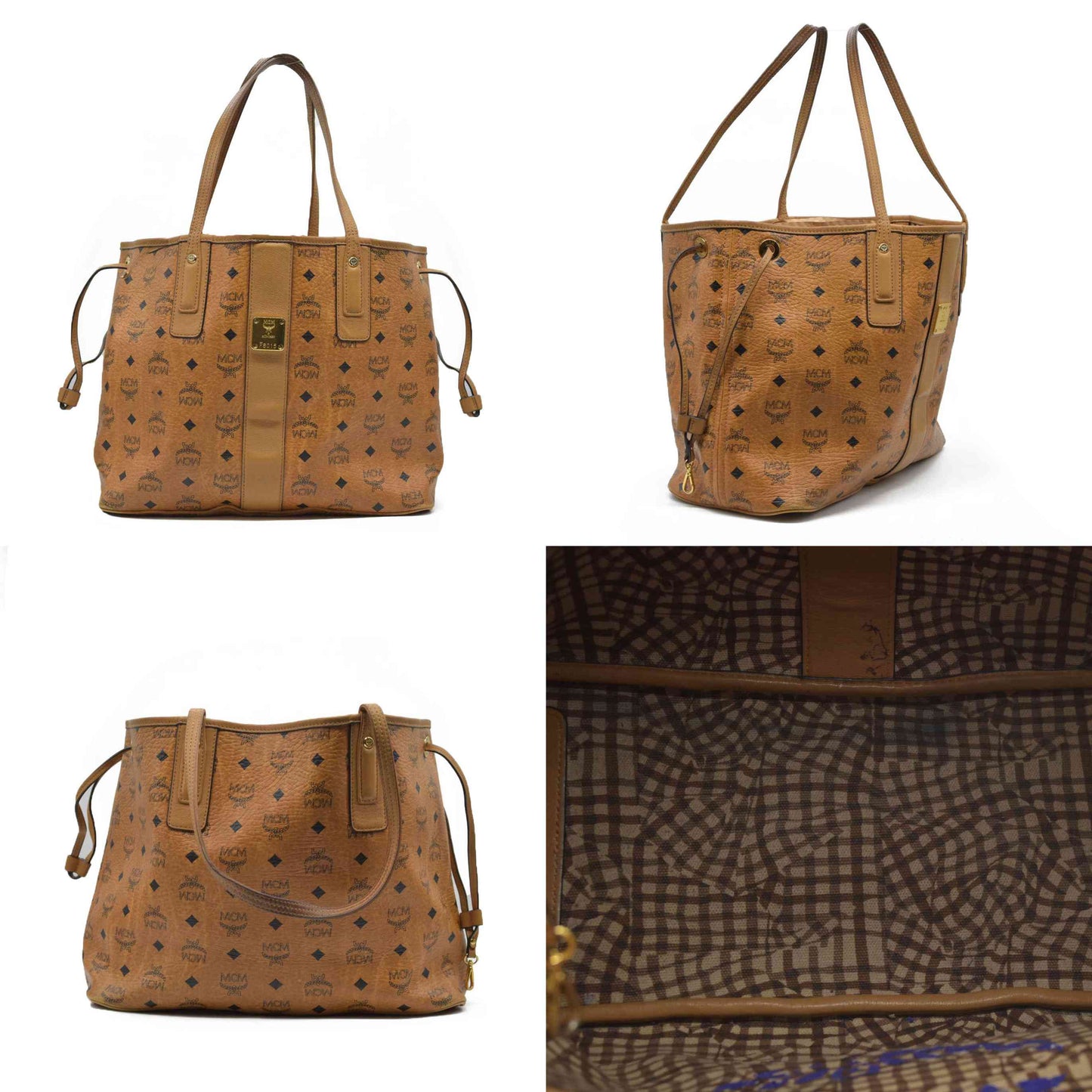 $770 MCM Tote Brown Cognac Liz Reversible Tote