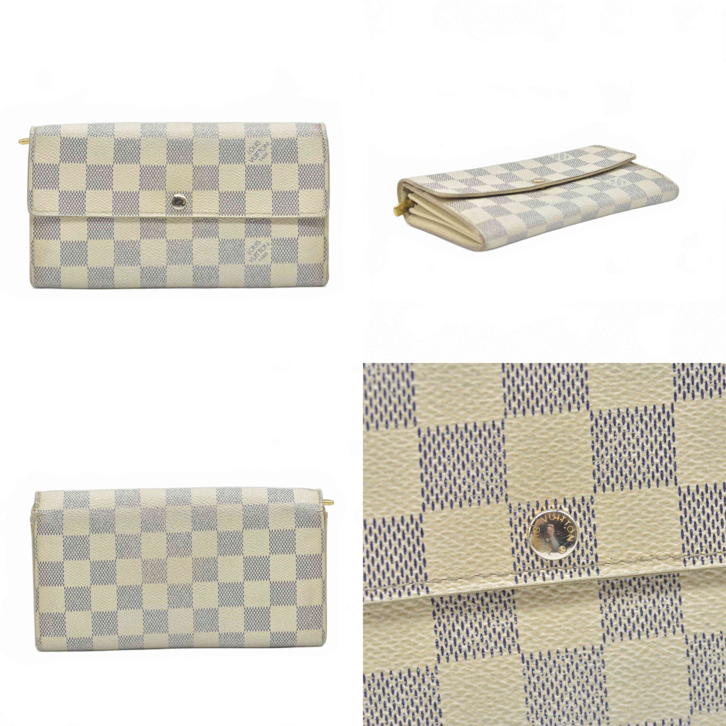 $725 2009 Louis Vuitton Damier Azur Sarah Wallet CA3009