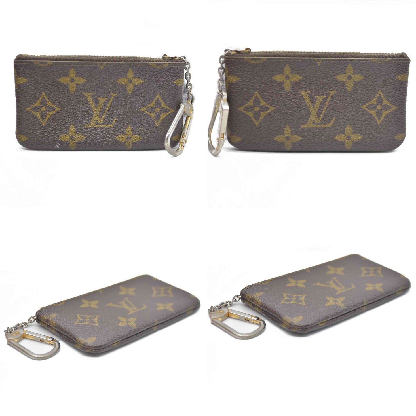 Louis Vuitton Monogram Pochette Cles Wallet Coin Purse Brown 874ET