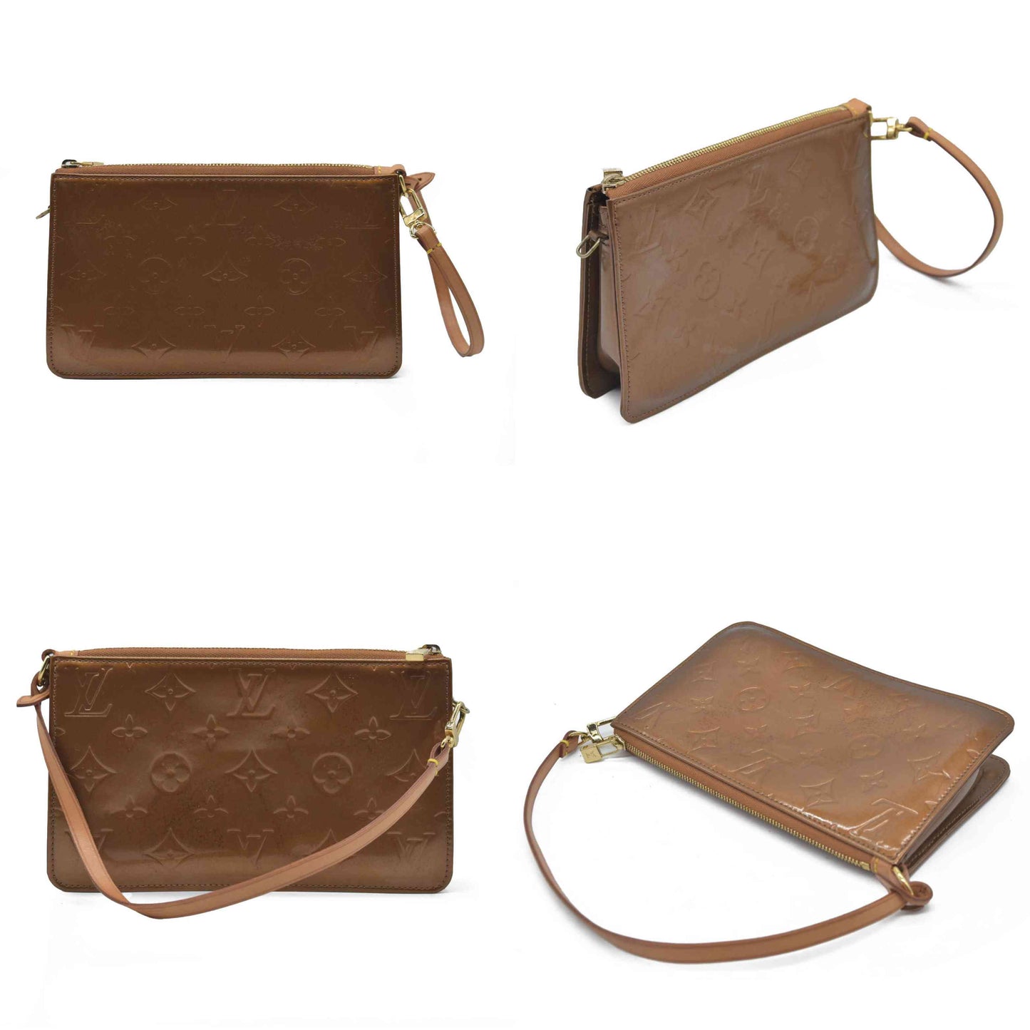 $740 Louis Vuitton  Vernis Lexington Pochette Noisette