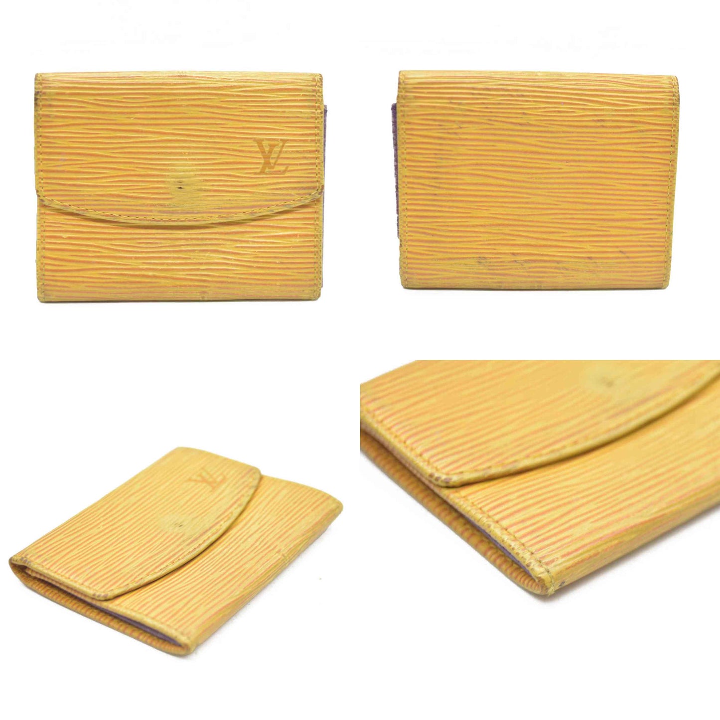 Louis Vuitton Epi Porte Mannaie Simple Leather Coin Purse Wallet Yellow CA1907