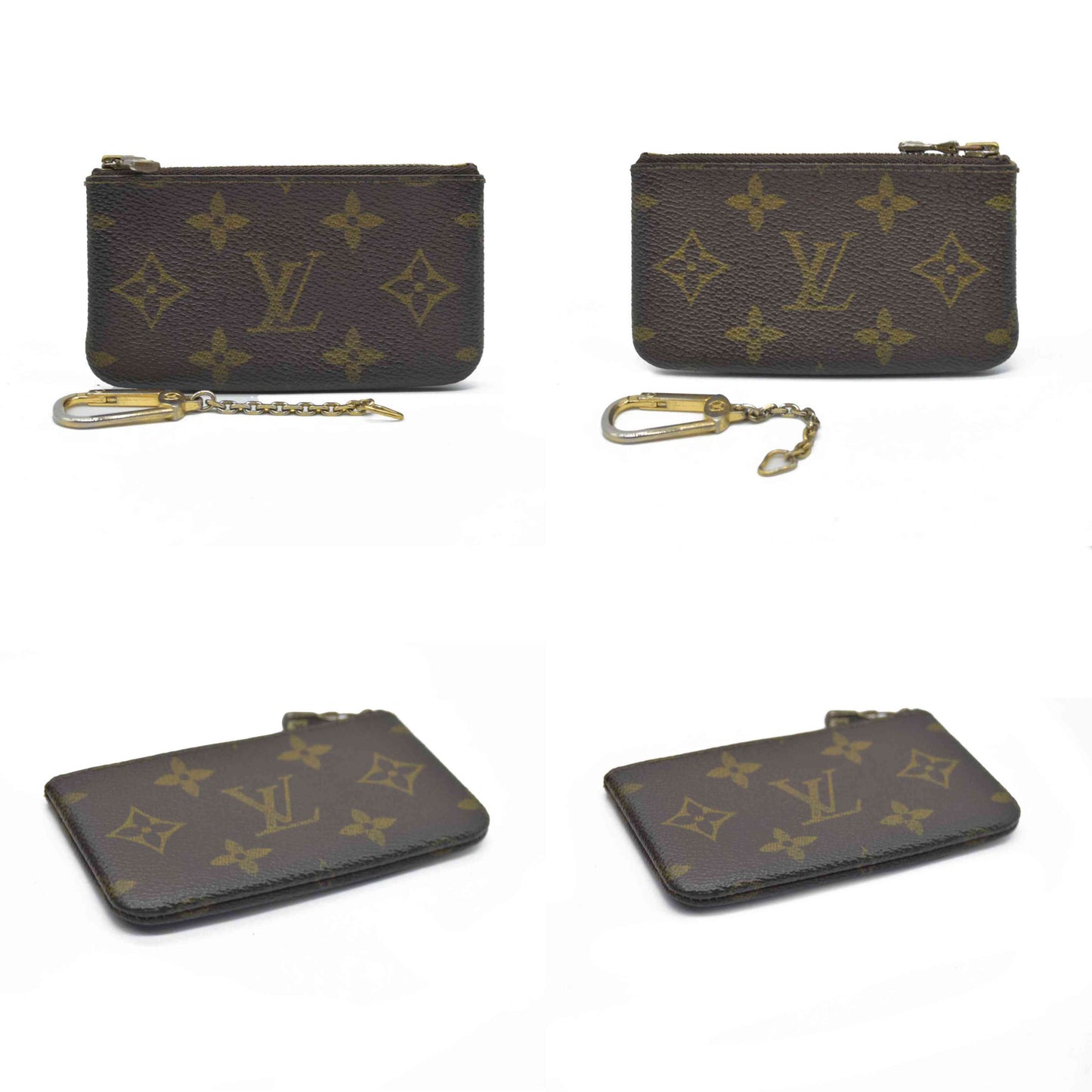 $345 LOUIS VUITTON Monogram Coin Purse Key Pochette Cles ET0910